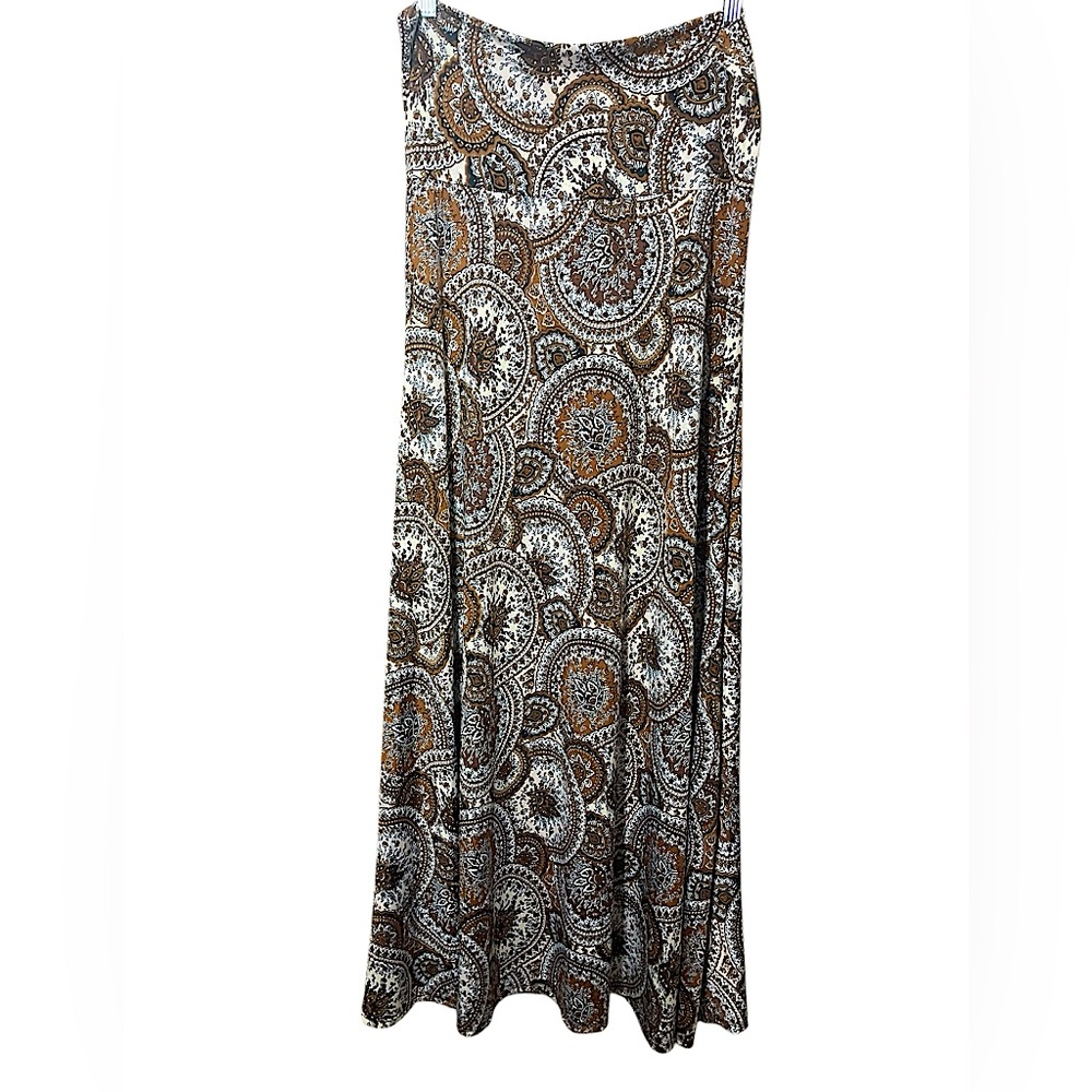 Womens Brown Paisley Maxi Skirt